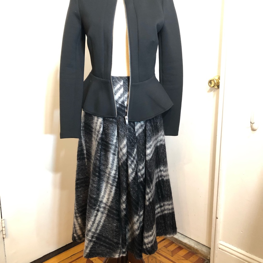 MaxMara Studio - Wool and Mohair Plaid Skirt with Pleats